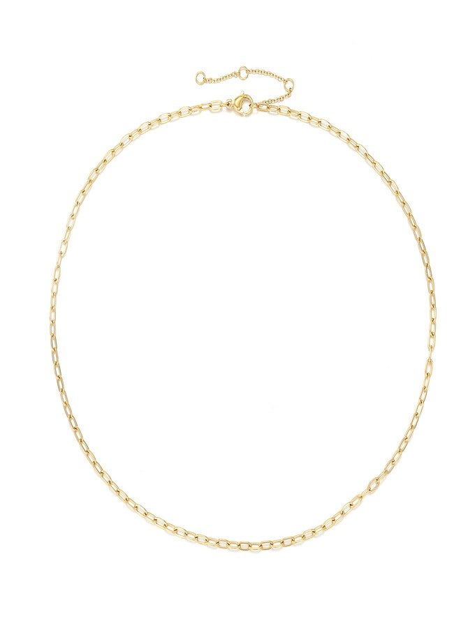 Lcherry Dainty Paperclip Choker Necklace 14K Gold Plated Paper Clip Chain Necklace for Women - Image 4
